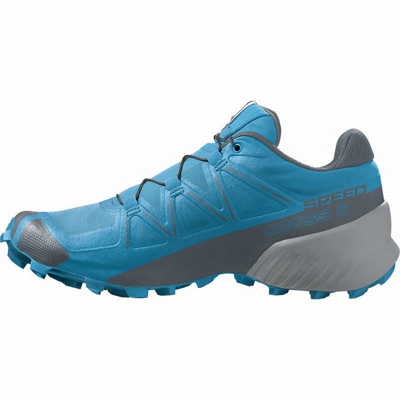 Men's Salomon SPEEDCROSS 5 Trail Running Shoes Blue | US-EYAL596