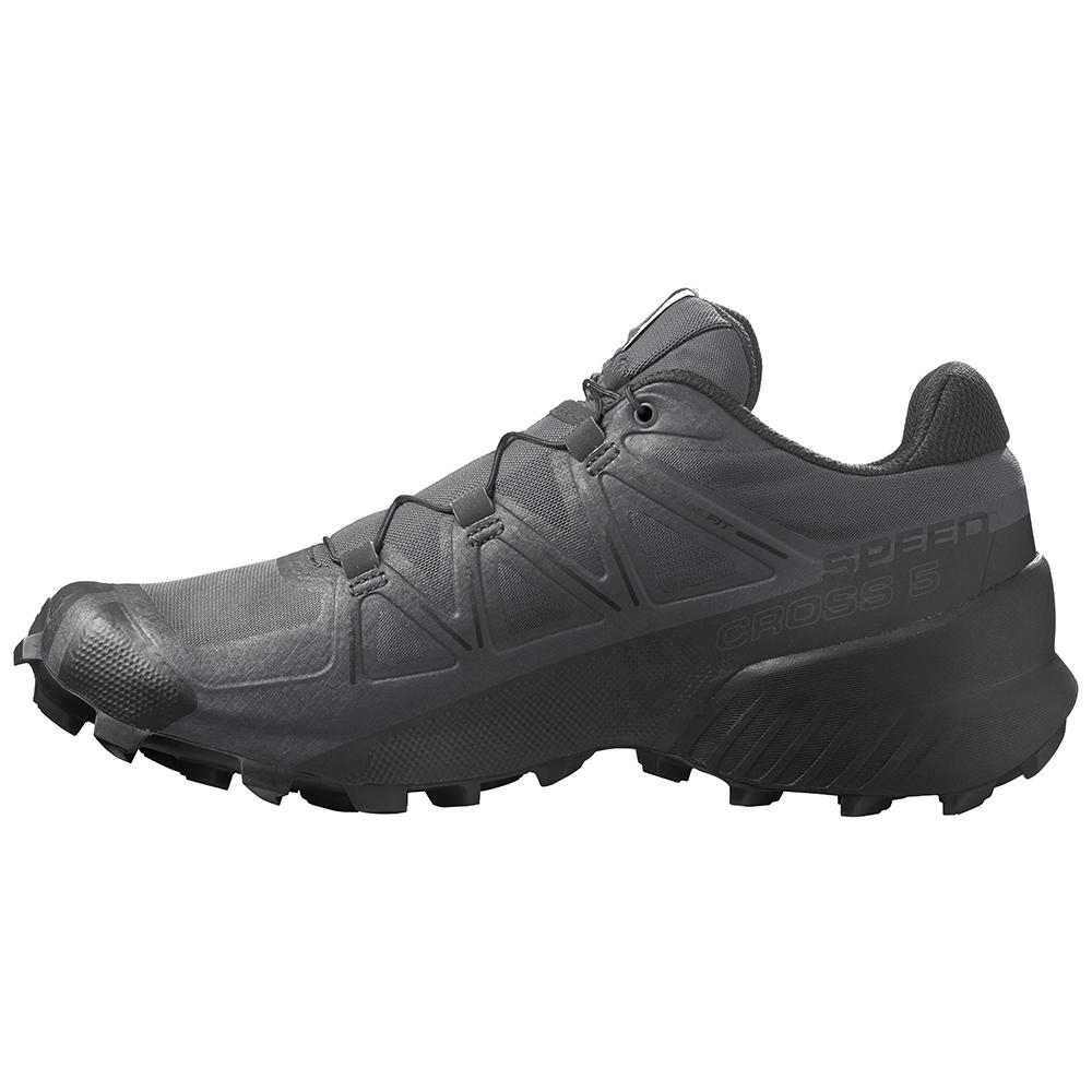 Men's Salomon SPEEDCROSS 5 Trail Running Shoes Black | US-JHRF451