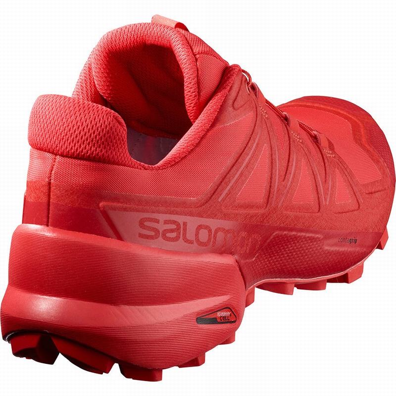 Men's Salomon SPEEDCROSS 5 Trail Running Shoes Red | US-SDYB819