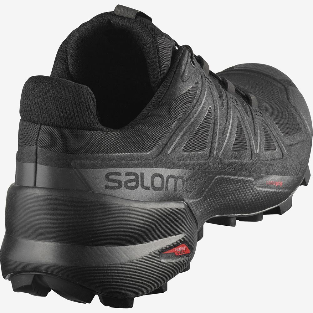 Men's Salomon SPEEDCROSS 5 Trail Running Shoes Black | US-WBQL172