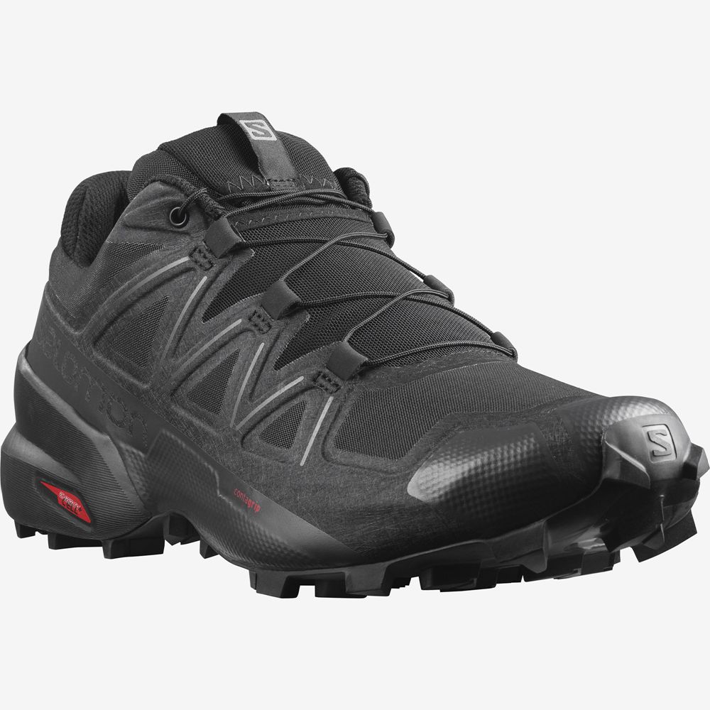 Men's Salomon SPEEDCROSS 5 Trail Running Shoes Black | US-WBQL172