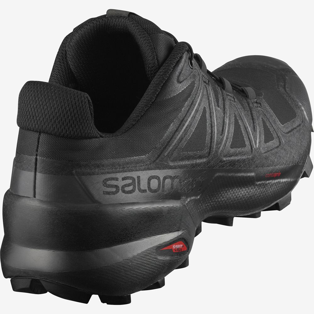 Men's Salomon SPEEDCROSS 5 WIDE Trail Running Shoes Black | US-RHMD213