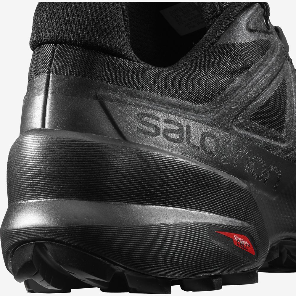 Men's Salomon SPEEDCROSS 5 WIDE Trail Running Shoes Black | US-RHMD213