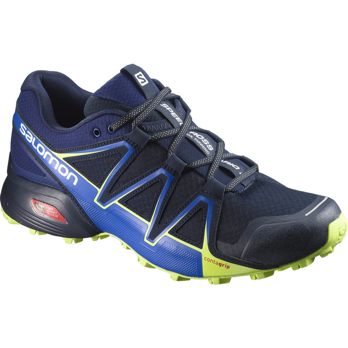 Men\'s Salomon SPEEDCROSS VARIO 2 Trail Running Shoes Navy | US-VPZE472