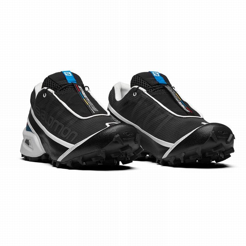 Men's Salomon STREETCROSS Trail Running Shoes Black / White | US-QITU165