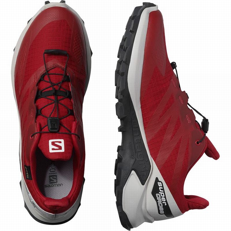 Men's Salomon SUPERCROSS BLAST GTX Trail Running Shoes Red | US-LOYR724