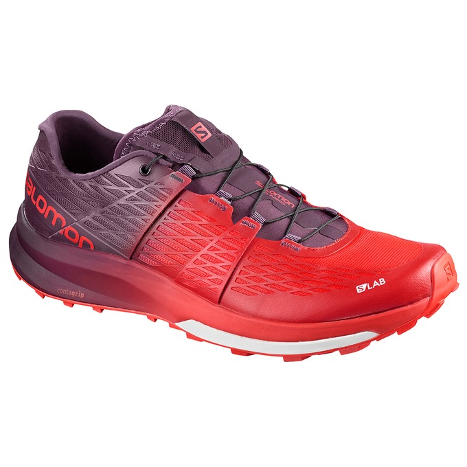 Men\'s Salomon S/LAB ULTRA Trail Running Shoes Red / Purple | US-QLHE146