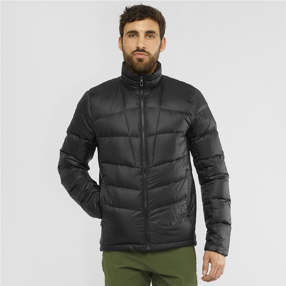 Men's Salomon TRANSITION DOWN JKT M Jackets Black | US-ZNVF789