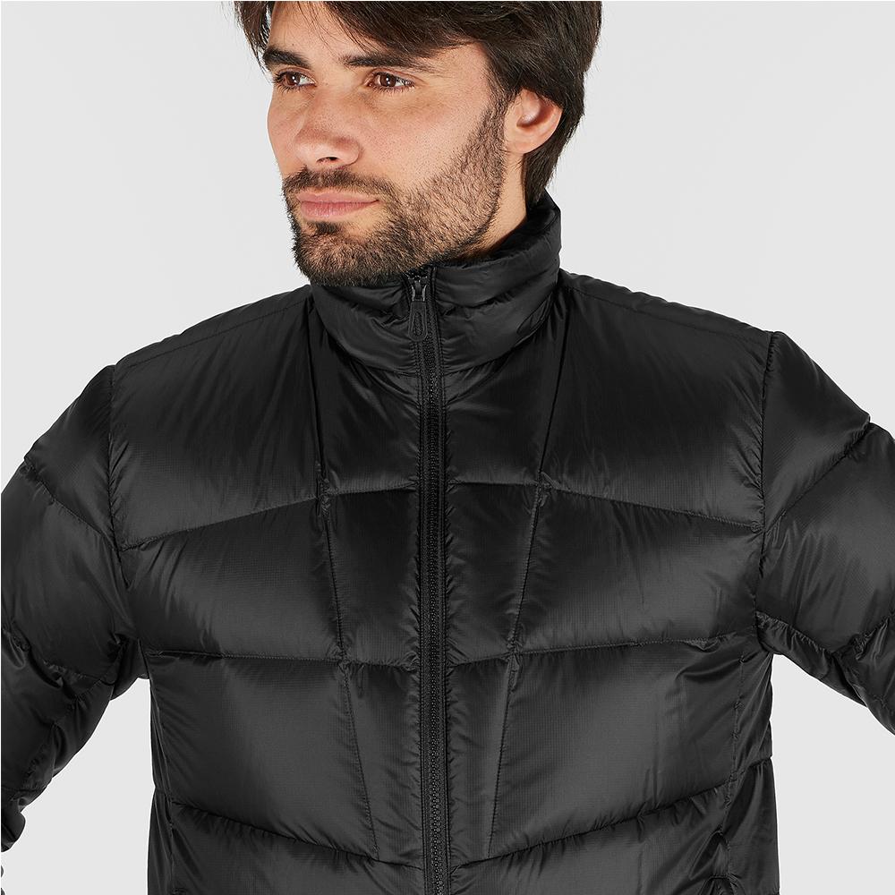 Men's Salomon TRANSITION DOWN JKT M Jackets Black | US-ZNVF789