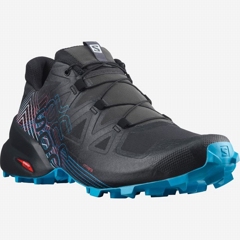 Men's Salomon Trail Running Shoes Black / Red | US-EJVN715