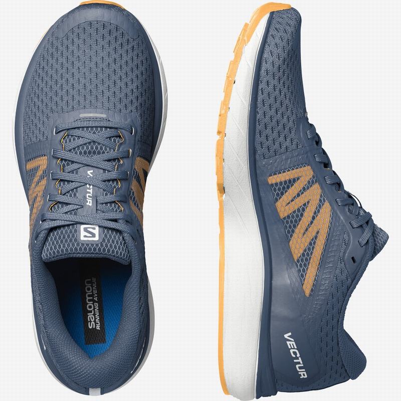 Men's Salomon VECTUR Running Shoes Navy / White | US-BJTK093