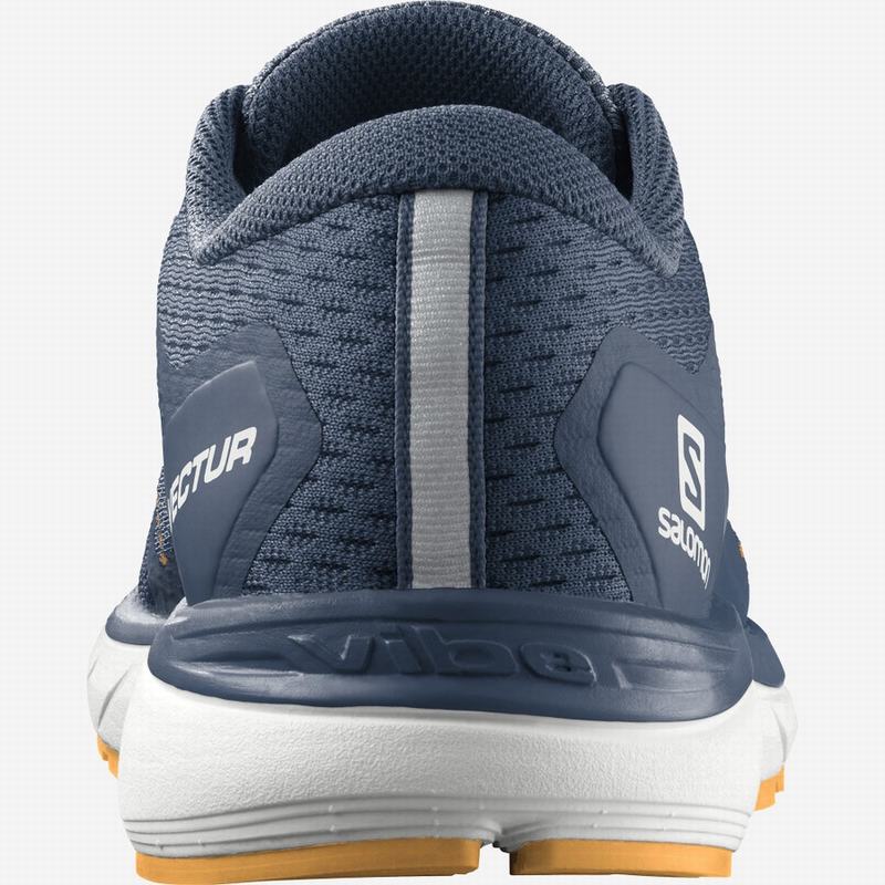 Men's Salomon VECTUR Running Shoes Navy / White | US-BJTK093