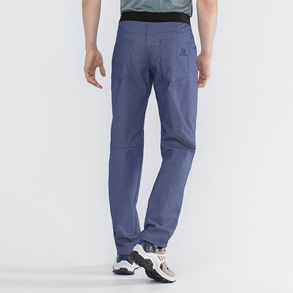 Men's Salomon WAYFARER TAPERED DENIM Pants Indigo | US-REHM249