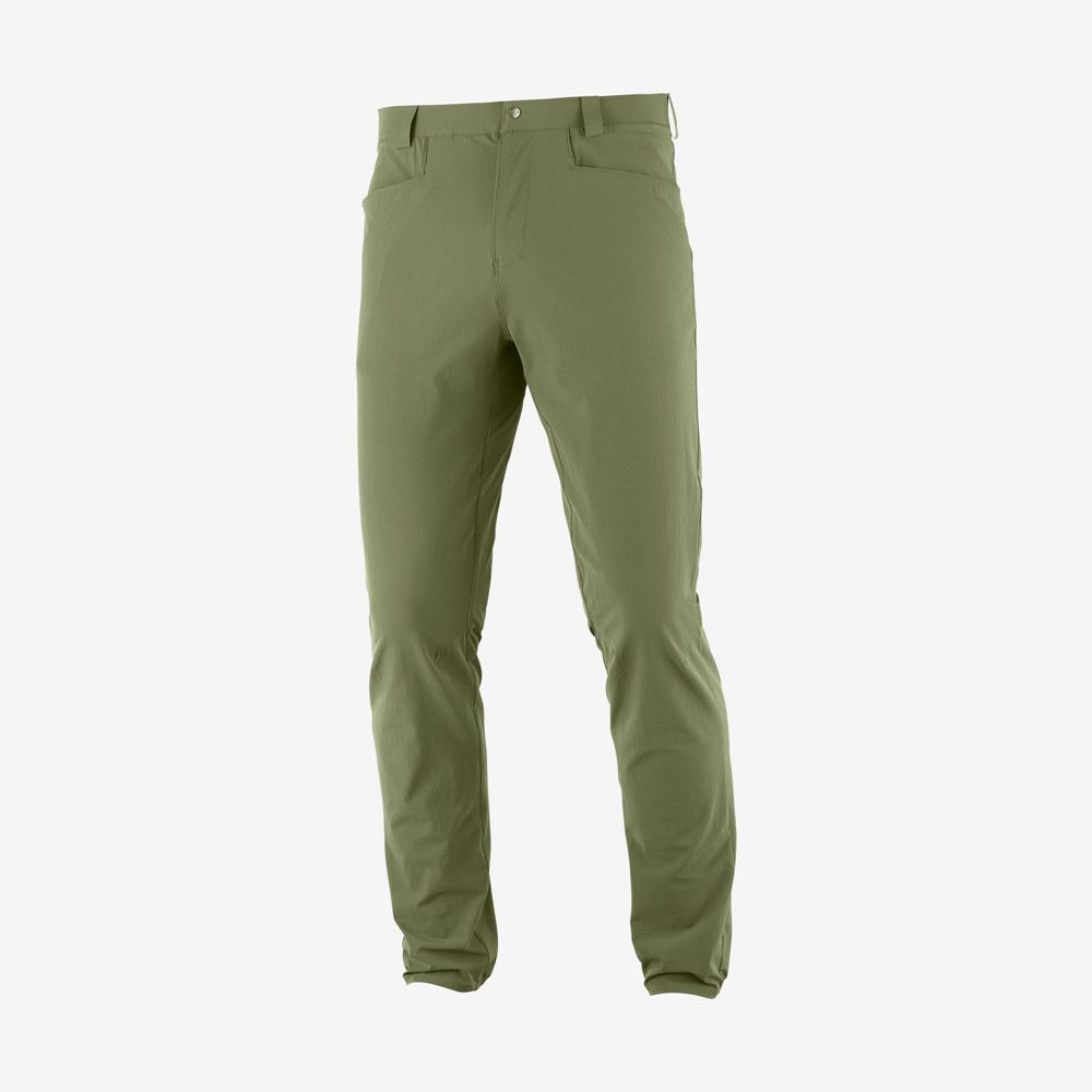 Men's Salomon WAYFARER TAPERED Pants Olive | US-CXRA975