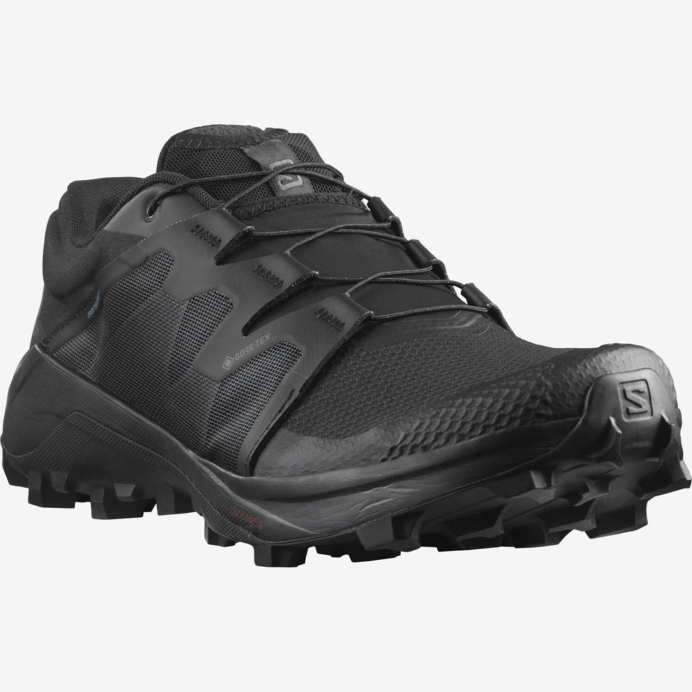 Men's Salomon WILDCROSS GTX Trail Running Shoes Black | US-OPKA814