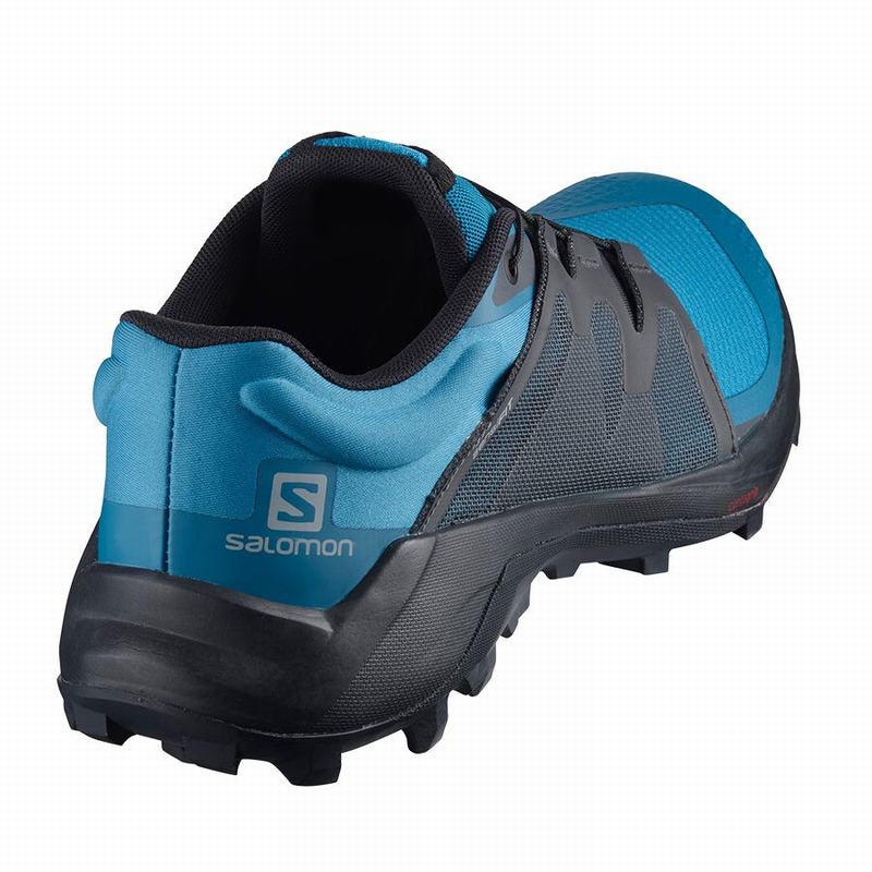 Men's Salomon WILDCROSS Trail Running Shoes Blue / Black | US-CFAG064