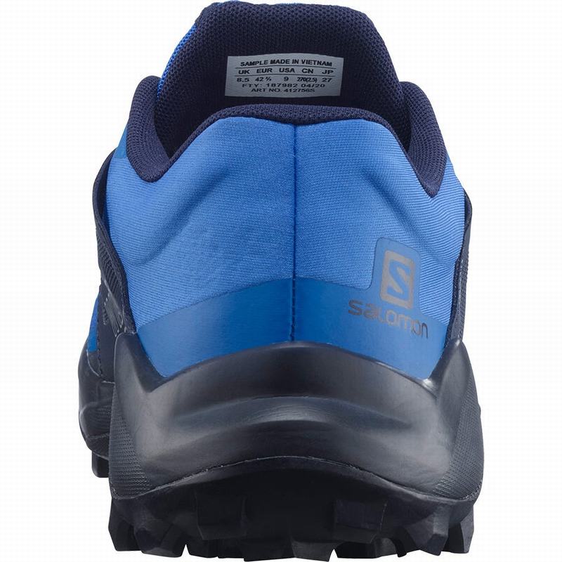 Men's Salomon WILDCROSS Trail Running Shoes Blue | US-FOBE398