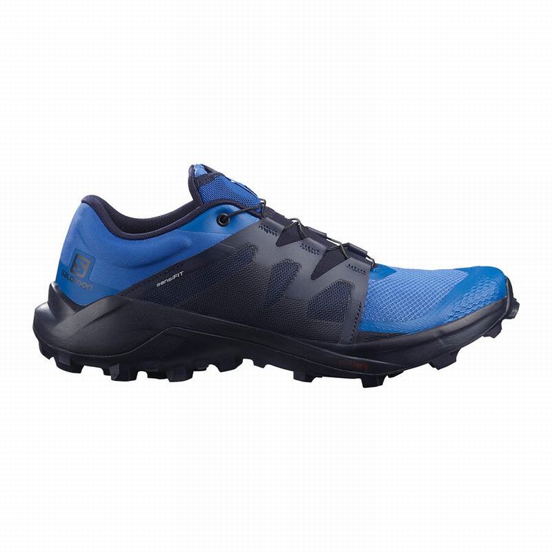 Men\'s Salomon WILDCROSS Trail Running Shoes Blue | US-FOBE398