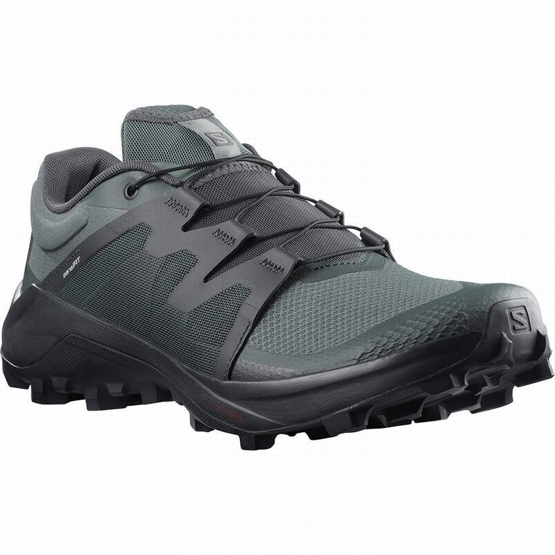 Men's Salomon WILDCROSS Trail Running Shoes Green | US-GJHP915