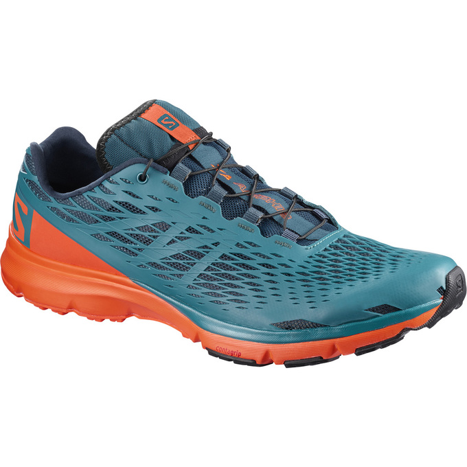 Men\'s Salomon XA AMPHIB Running Shoes Blue / Orange | US-ONPZ789