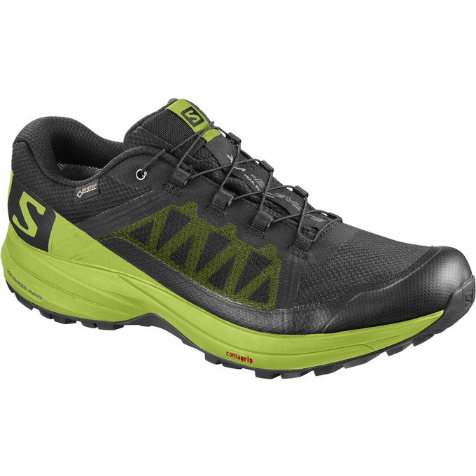 Men\'s Salomon XA ELEVATE GTX Trail Running Shoes Black / Dark Green | US-MEZR103