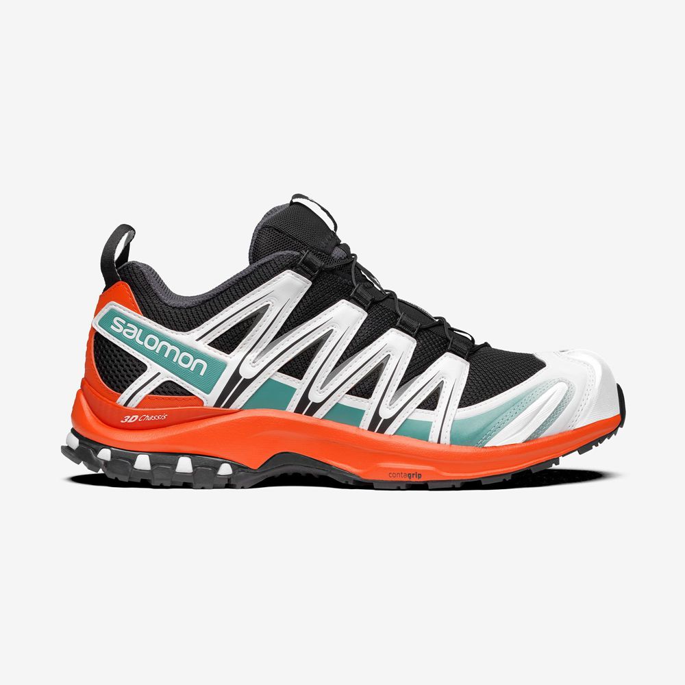 Men\'s Salomon XA PRO 3D Sneakers Black / Red Orange | US-GLVJ926