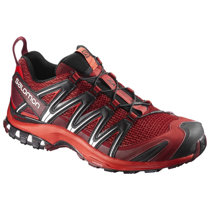 Men\'s Salomon XA PRO 3D Trail Running Shoes Dark Red | US-KNSG572