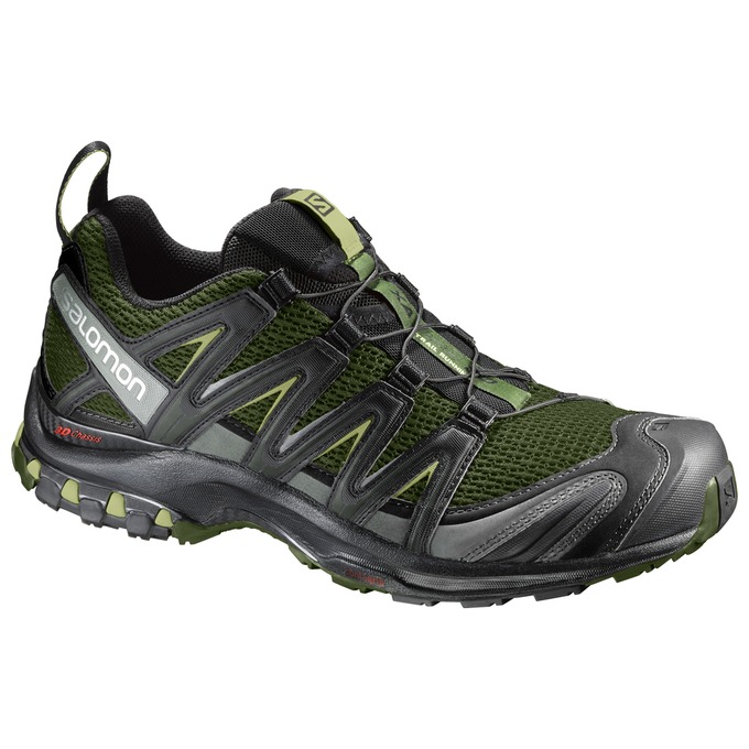 Men\'s Salomon XA PRO 3D Trail Running Shoes Olive / Silver | US-VYIC541