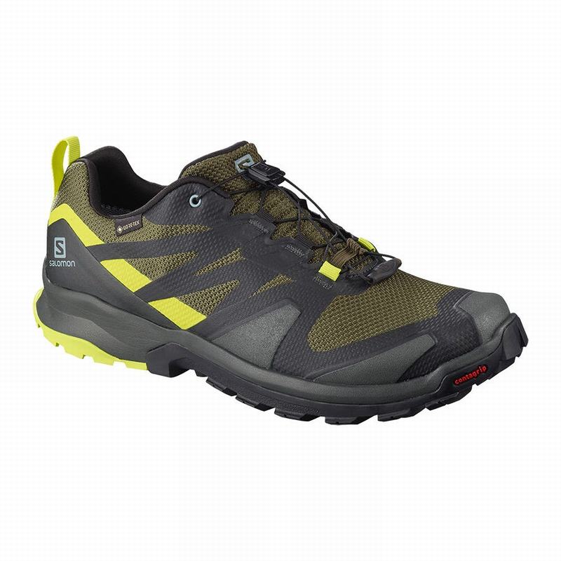 Men\'s Salomon XA ROGG GTX Hiking Shoes Olive / Light Yellow | US-YSWD048