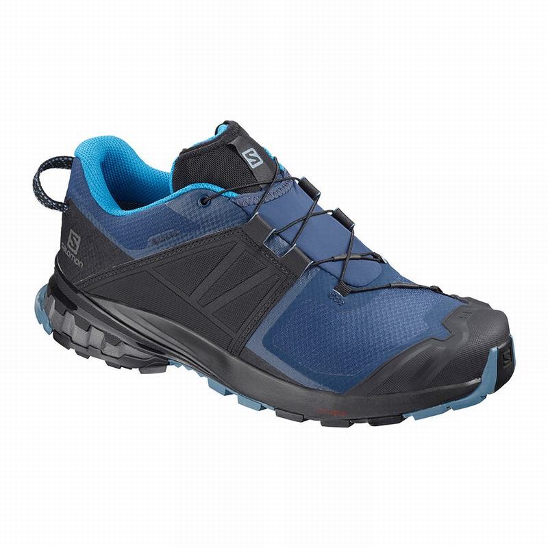 Men\'s Salomon XA WILD GORE-TEX Trail Running Shoes Blue / Black | US-BSCE416