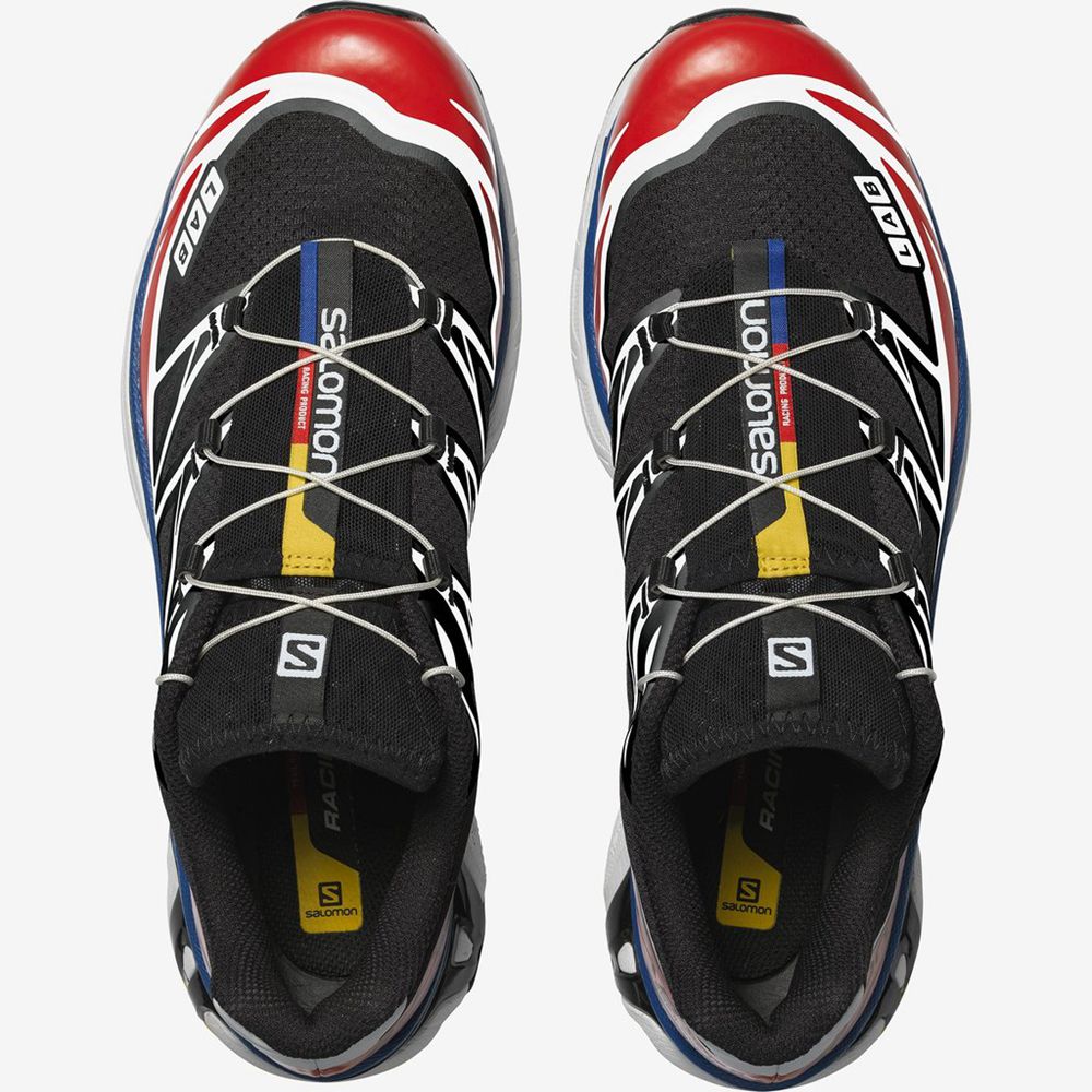 Men's Salomon XT-6 RACING Sneakers Black / White / Red | US-YVJP084