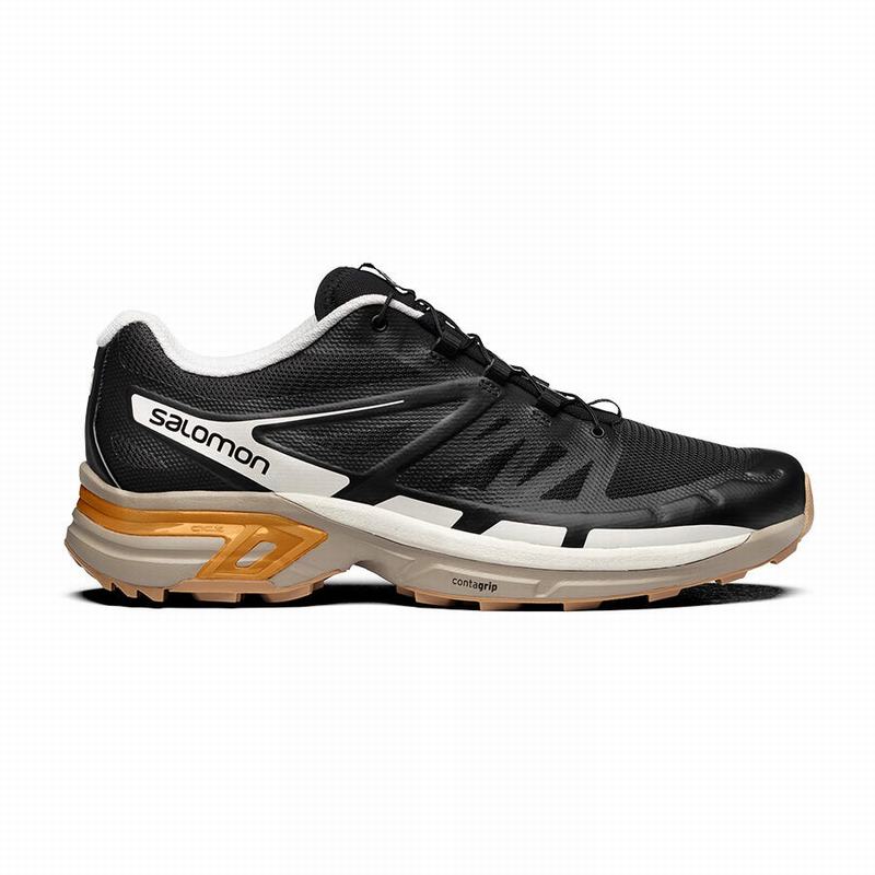 Men\'s Salomon XT-WINGS 2 Trail Running Shoes Black / Gold | US-XKYO968