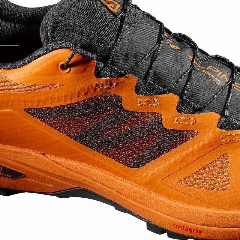 Men's Salomon X ALPINE /PRO Hiking Shoes Dark Grey / Orange | US-JRMI415