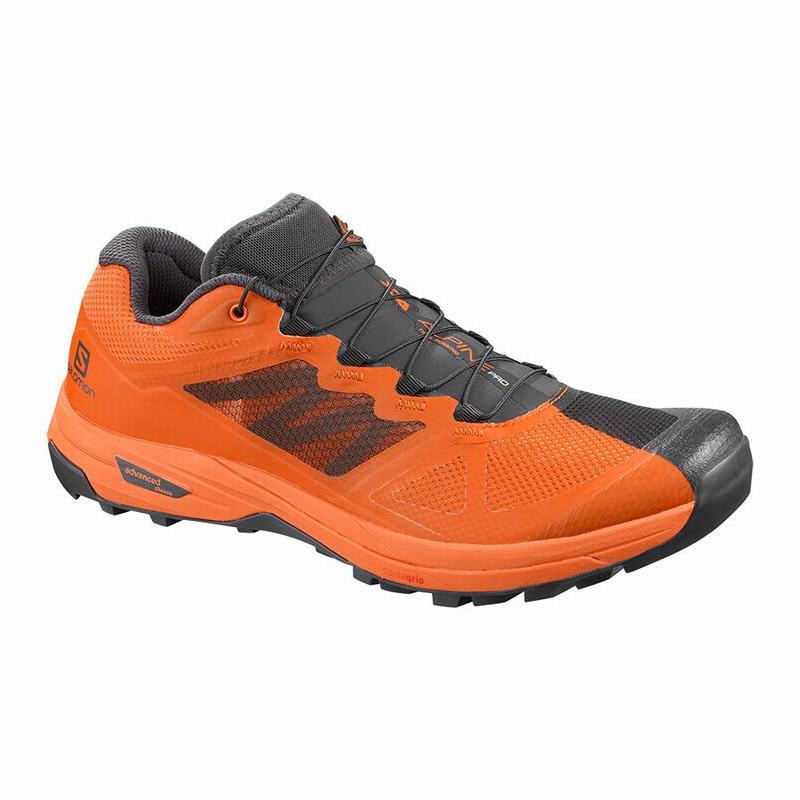 Men\'s Salomon X ALPINE /PRO Trail Running Shoes Dark Grey / Orange | US-MBKO306