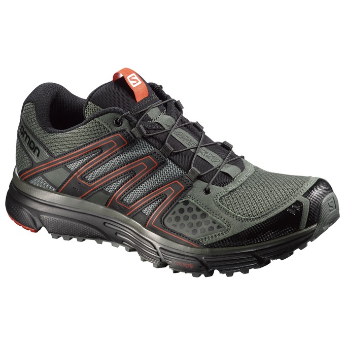 Men\'s Salomon X-MISSION 3 Trail Running Shoes Olive / Black | US-OKRS523