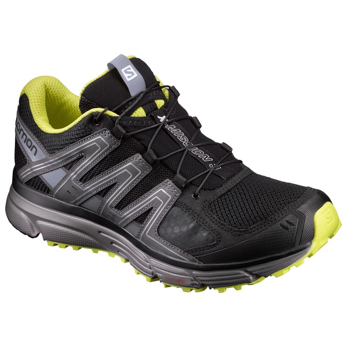 Men\'s Salomon X-MISSION 3 Trail Running Shoes Black / Silver | US-VHEZ518