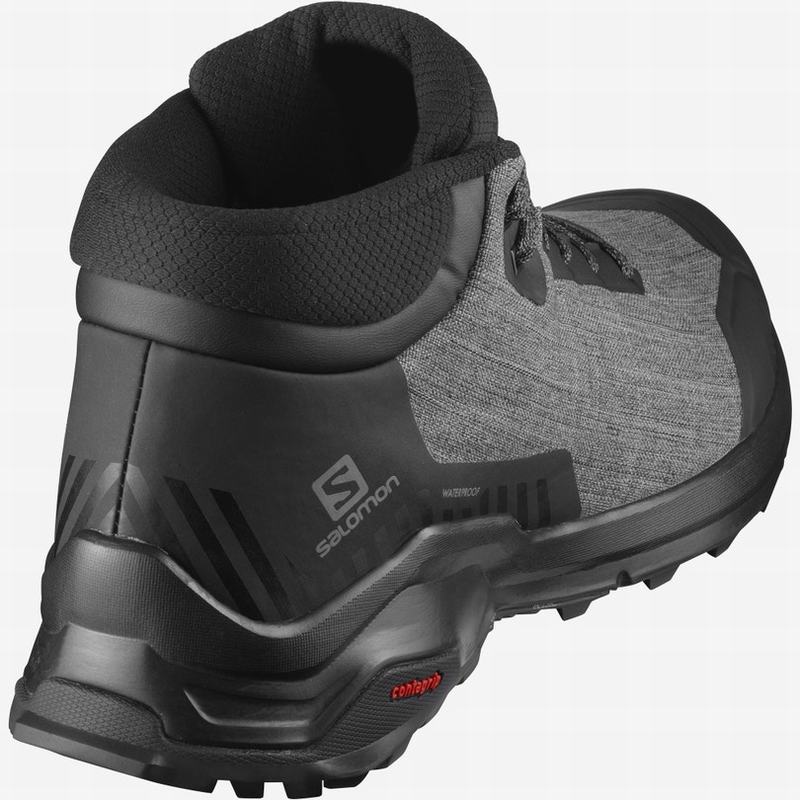 Men's Salomon X REVEAL CHUKKA CLIMASALOMON WATERPROOF Winter Boots Black | US-NRKE165