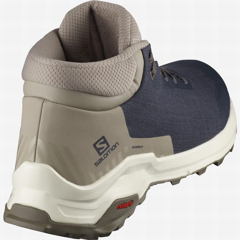 Men's Salomon X REVEAL CHUKKA CLIMASALOMON WATERPROOF Winter Boots Navy | US-WVOE572