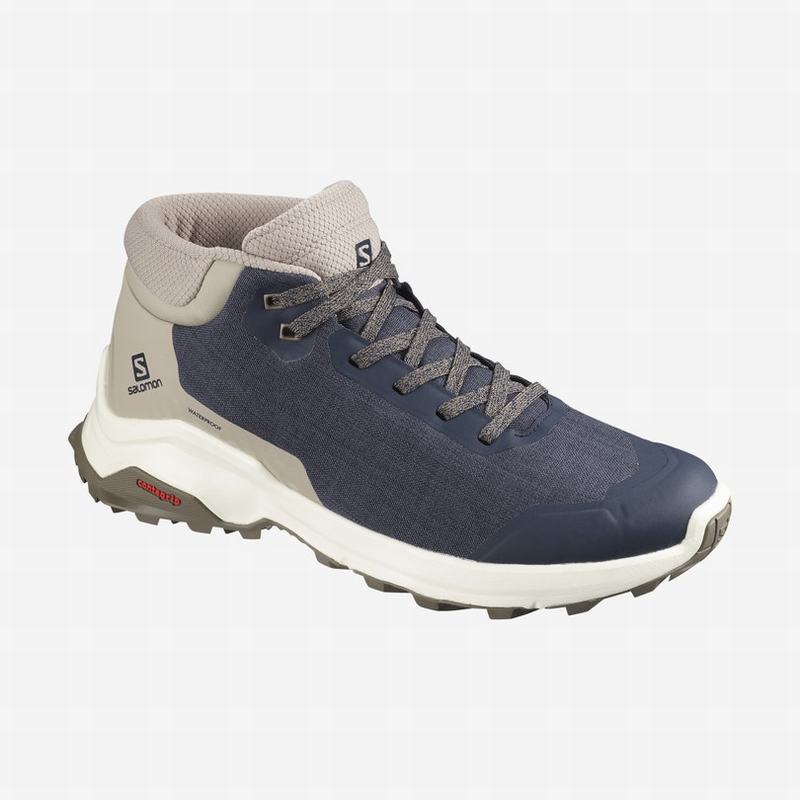 Men\'s Salomon X REVEAL CHUKKA CLIMASALOMON WATERPROOF Winter Boots Navy | US-WVOE572