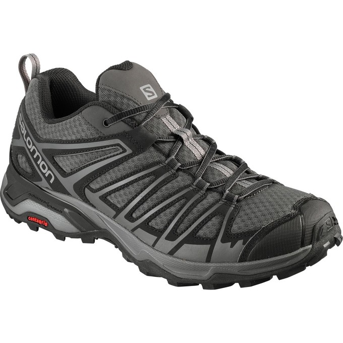 Men\'s Salomon X ULTRA 3 PRIME Hiking Shoes Silver / Black | US-DEFK860