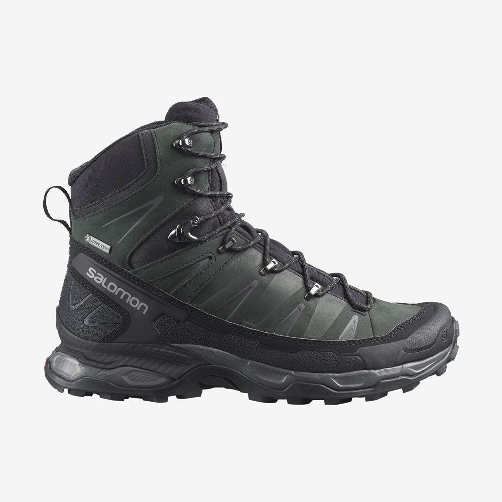 Men\'s Salomon X ULTRA TREK GORE-TEX Hiking Boots Green | US-EOQZ916