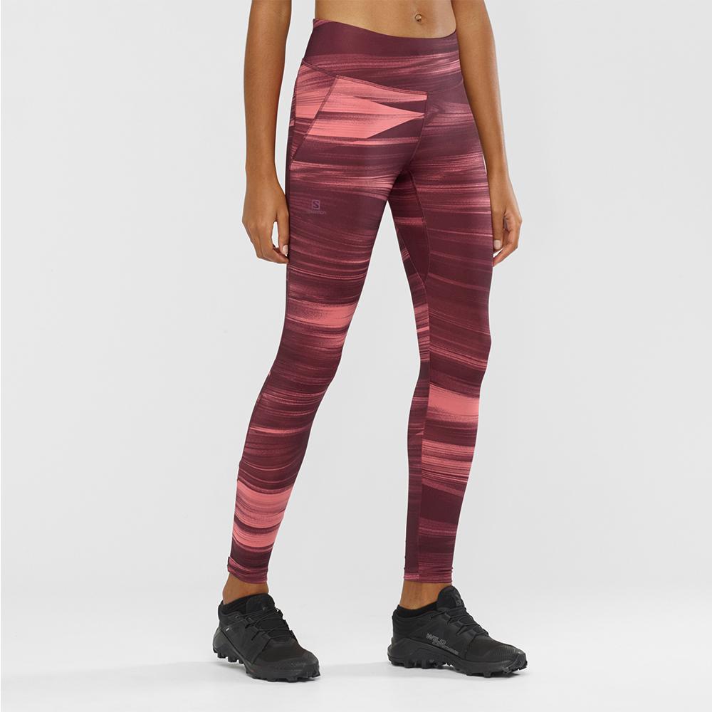 Women's Salomon AGILE LONG W Tights Purple | US-PHYA048