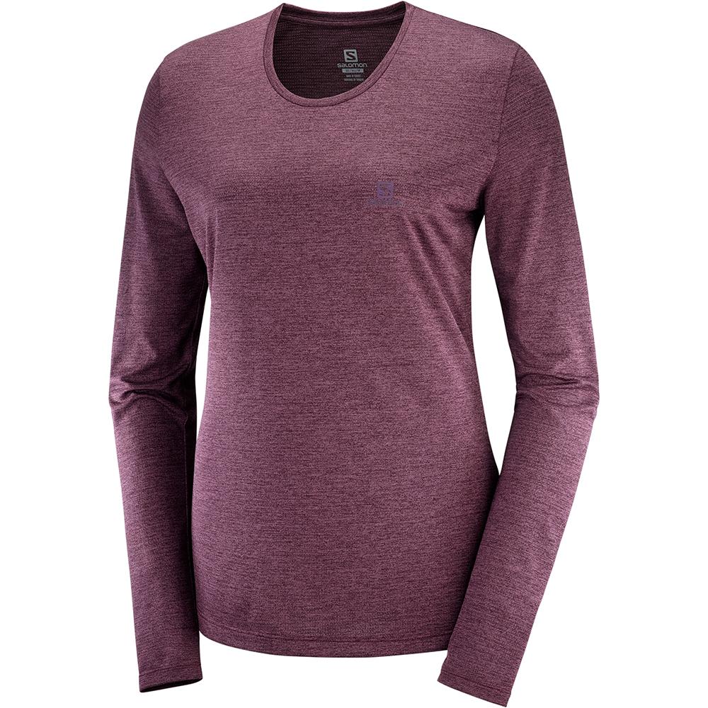 Women\'s Salomon AGILE LS W Long Sleeve T Shirts Fuchsia | US-NQFL963