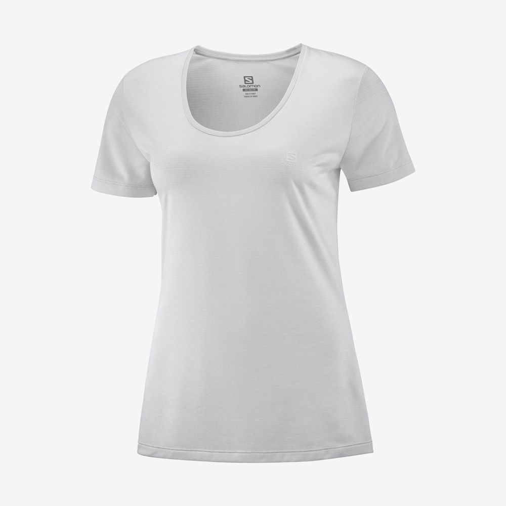 Women's Salomon AGILE Road Running Short Sleeve T Shirts White | US-KLAW972