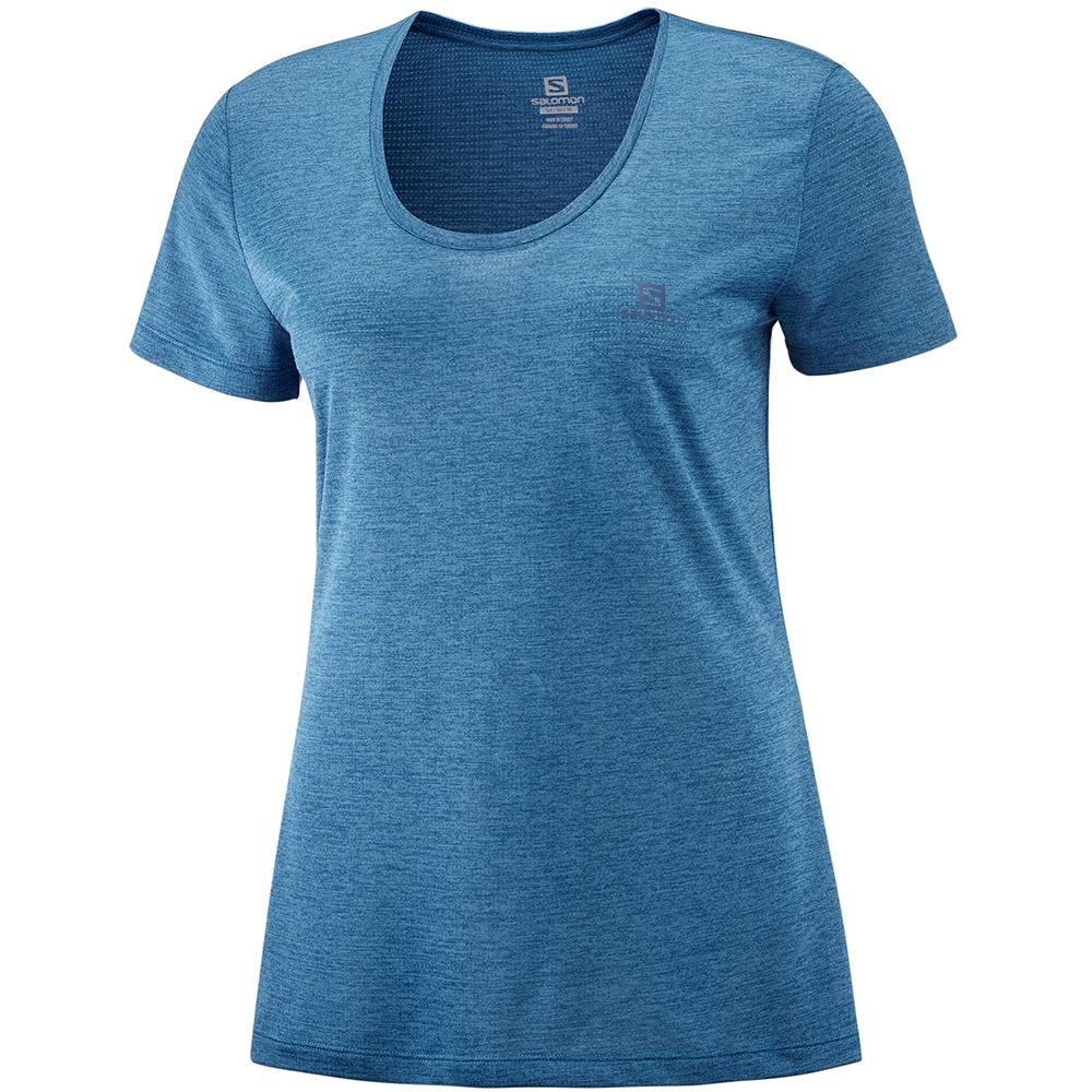 Women\'s Salomon AGILE SS W T Shirts Blue | US-NUZD827