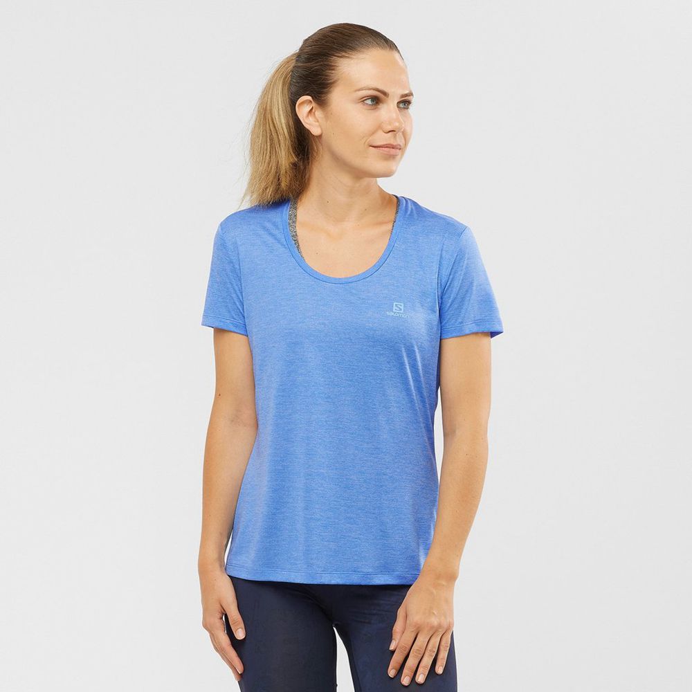 Women's Salomon AGILE T Shirts Black | US-PHDT623