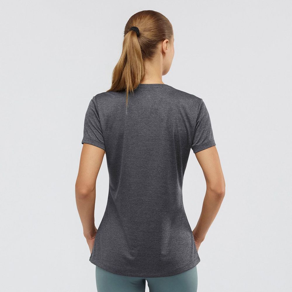 Women's Salomon AGILE T Shirts Black | US-PHDT623