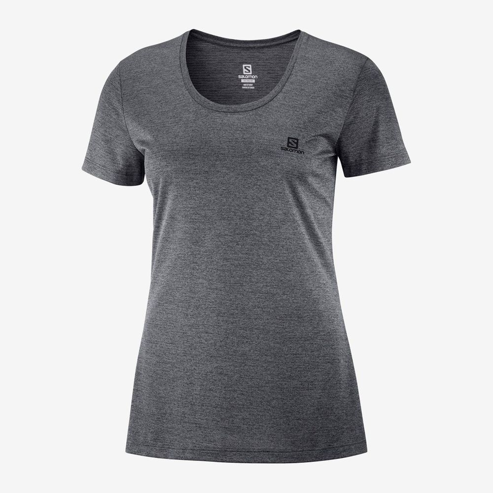 Women's Salomon AGILE T Shirts Black | US-PHDT623