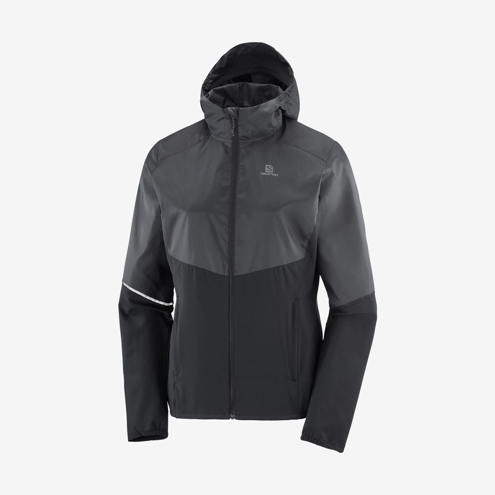 Women's Salomon AGILE WIND Jackets Black | US-MESJ152