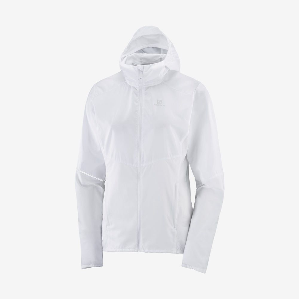 Women's Salomon AGILE WIND Jackets White | US-NLKB416